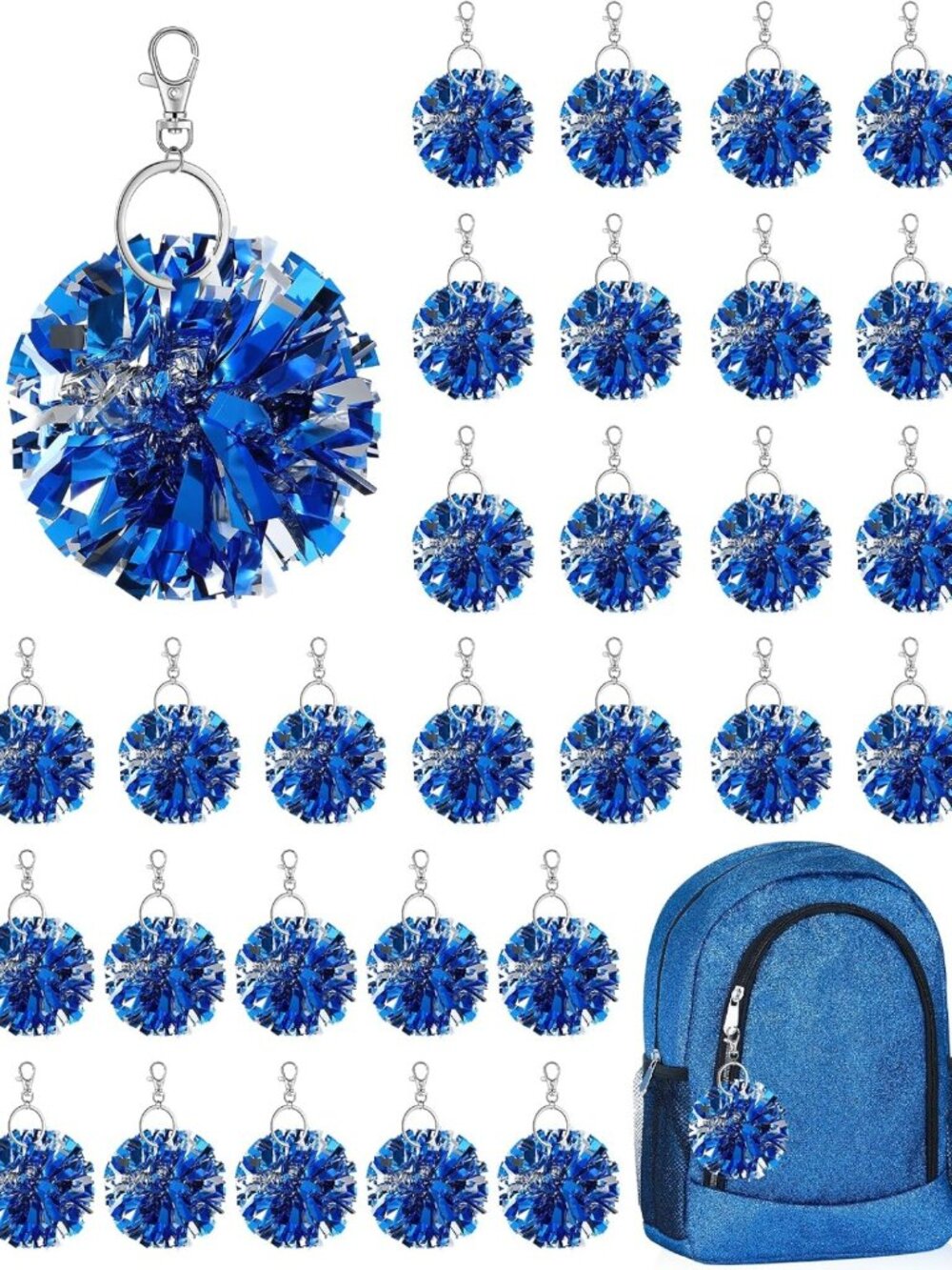 Cheerful Pom Pom Keychain - Cute Accessory for Bags, Backpacks & Keys